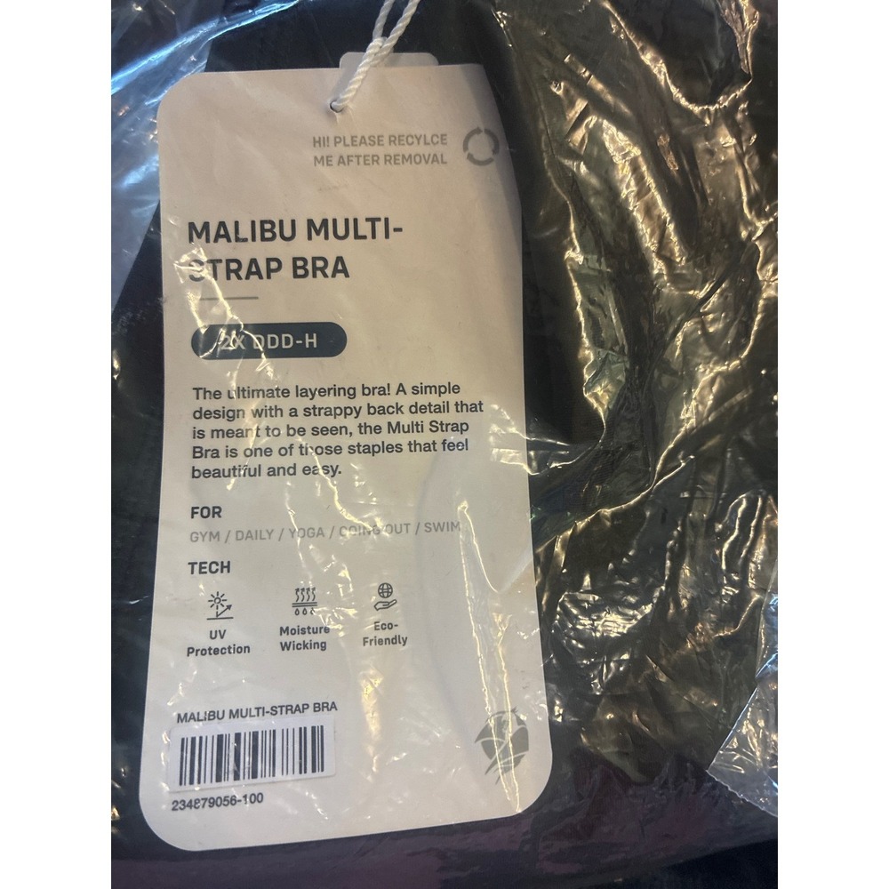 Phoenix Malibu Multi-Strap Bra Black Yoga Gym Sports Bra 2X DDD-H - Picture 3 of 3